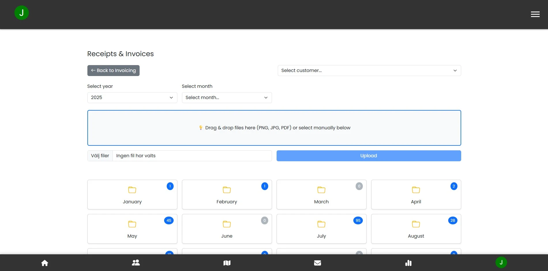 Example of document and statistics view for a verified accountant in JobClock