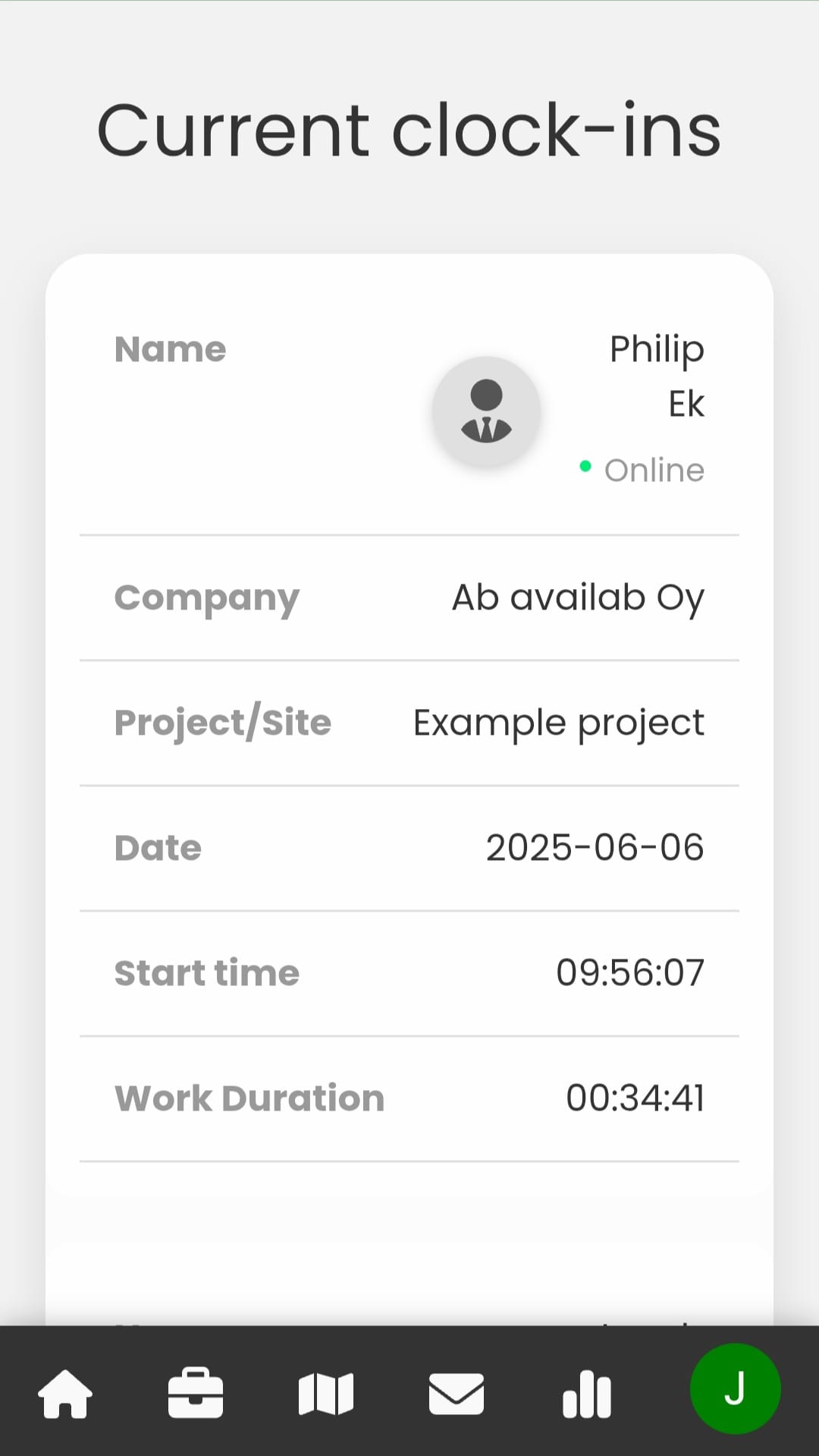JobClock app
