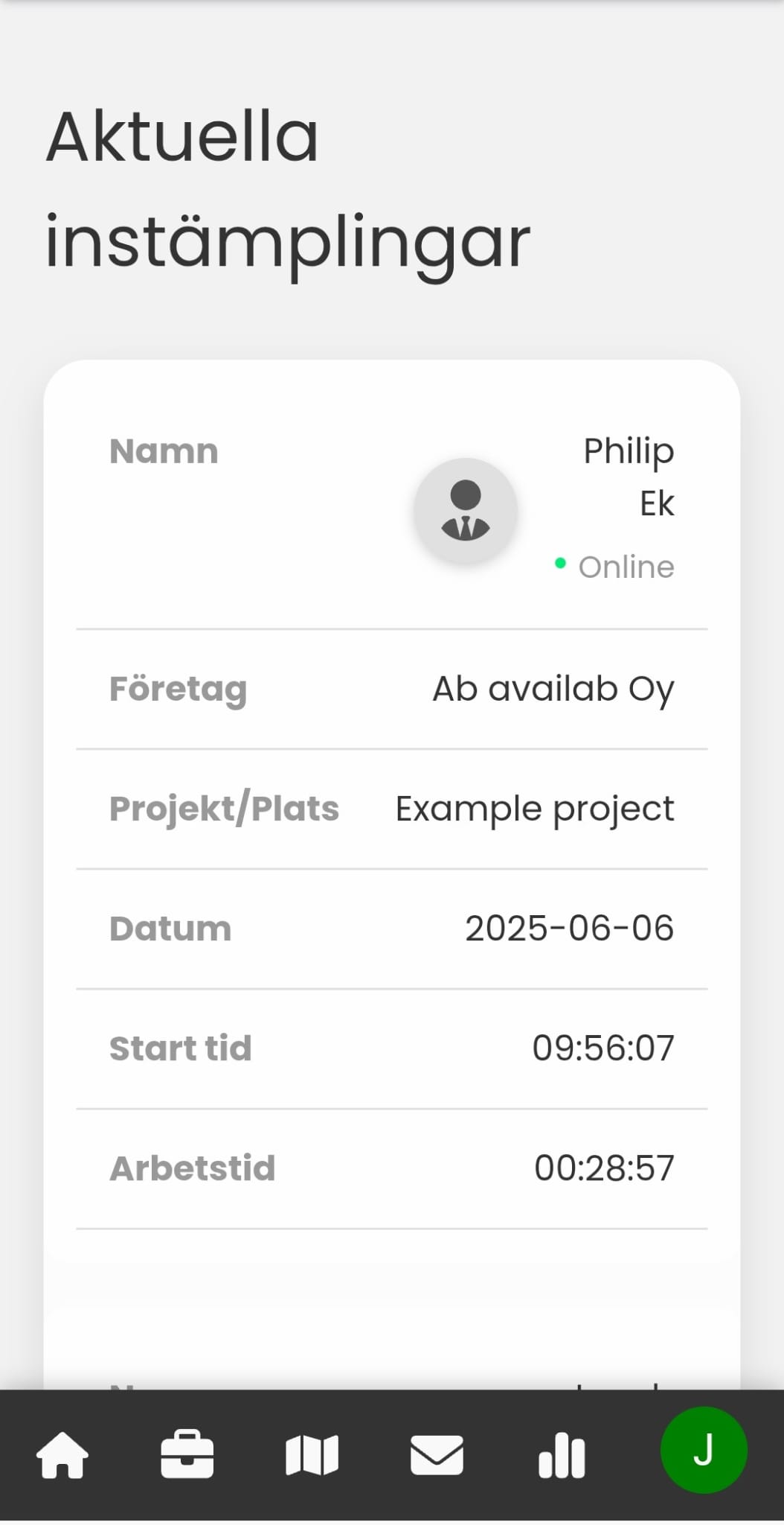 JobClock app